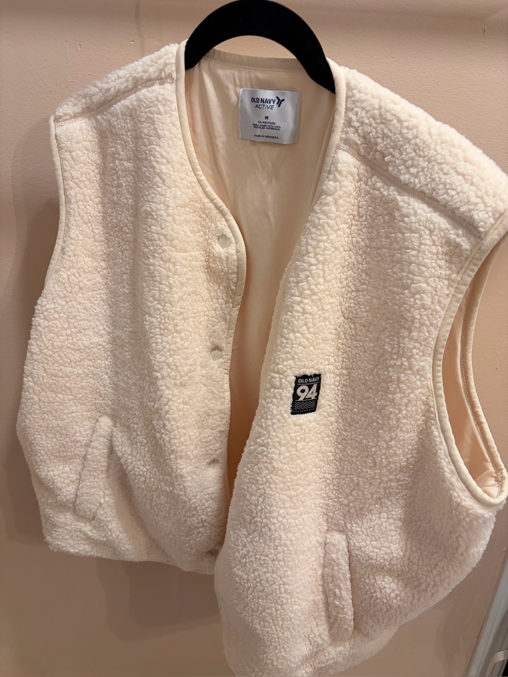 Old Navy Cream Sherpa Vest - Plush Sleeveless Layer